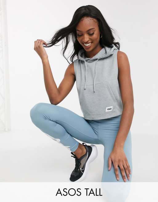 ASOS 4505 Tall sleeveless crop hoodie ASOS