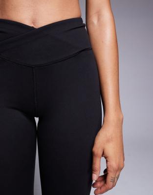 Asos 4505 Tall Soft Touch Wrap Waist Yoga Legging In Black