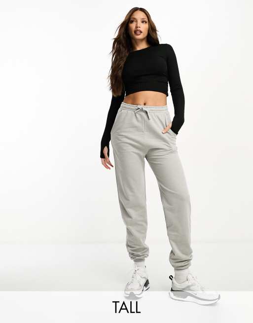 ASOS 4505 Tall - Trainingstop met ribbels, lange mouwen en gerimpeld detail in zwart, deel van co-ord set