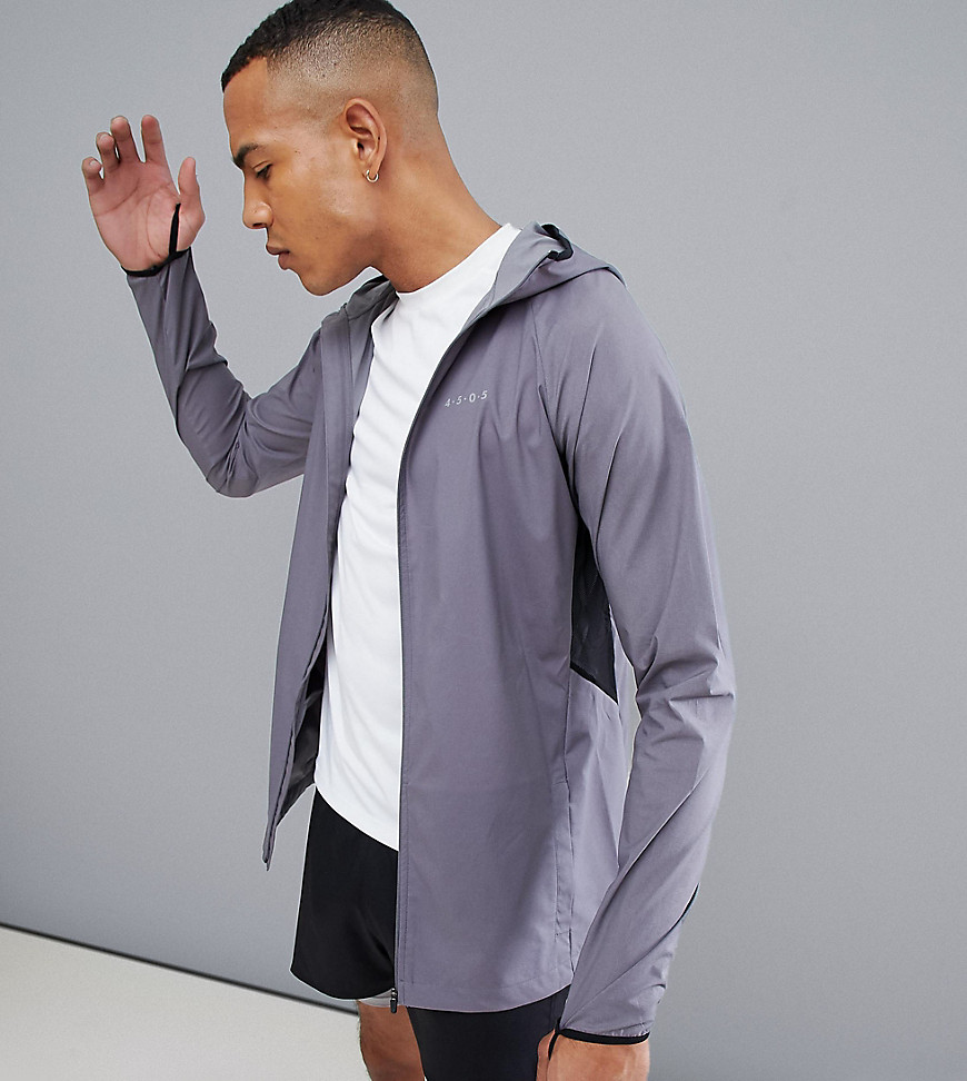 ASOS 4505 Tall windbreaker with breathable mesh panels in grey