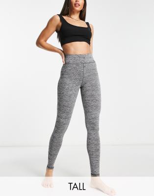 ASOS 4505 Tall - Yoga-Leggings in meliertem Grau mit Markenlogo