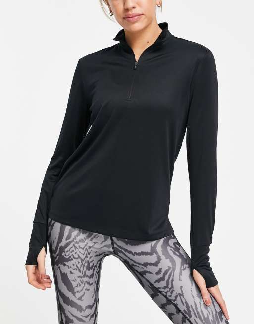 ASOS 4505 - Top a maniche lunghe con icona e zip a 1/4 