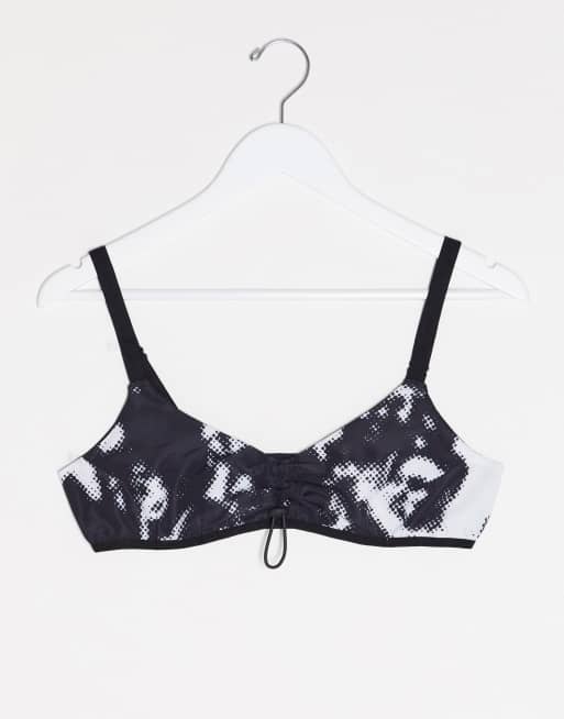 ASOS 4505 - Top corto intessuto con stampa monocromatica e cordino
