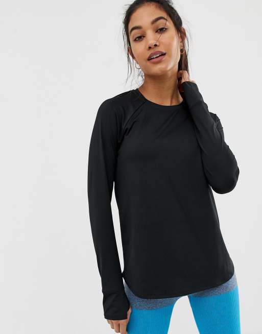 ASOS 4505 - Top met lange mouwen en mesh aan de achterkant