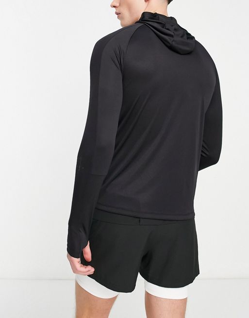 ASOS 4505 Black Trail Run Long Sleeve T-Shirt W/ Hoodie Men's Size Sma -  beyond exchange
