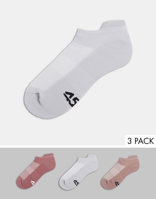 ASOS 4505 run trainer socks with anti-bacterial finish 3 pack
