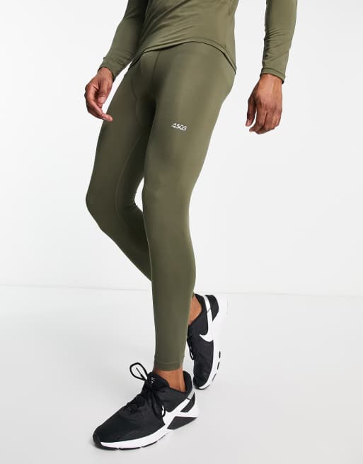 ASOS 4505 legging with bonded waist in khaki