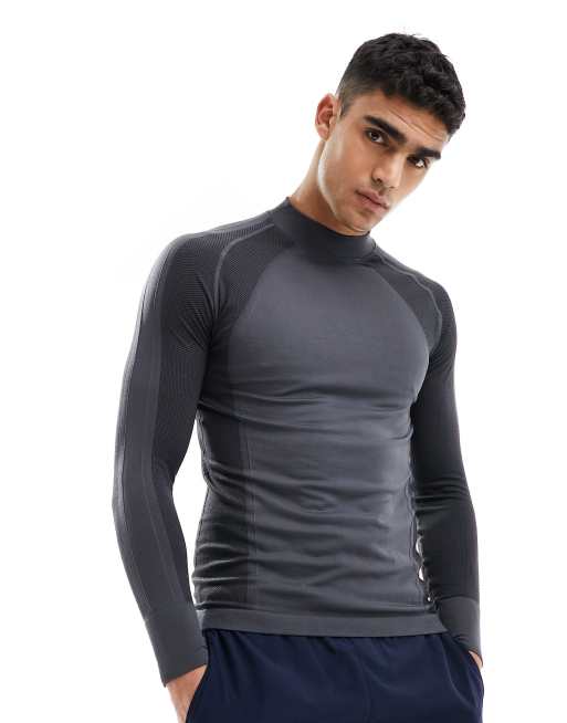 ASOS 4505 seamless zip through training long sleeve top