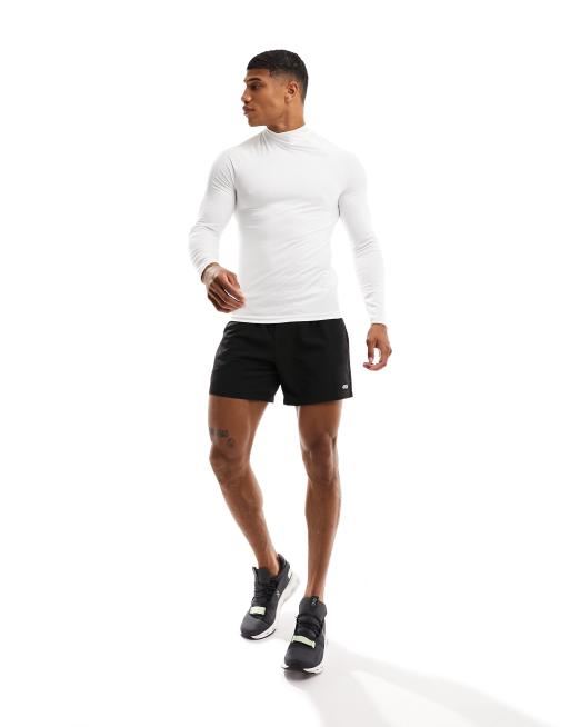 ASOS 4505 training long sleeve base layer top with mock neck with thermal  performance fabric in white