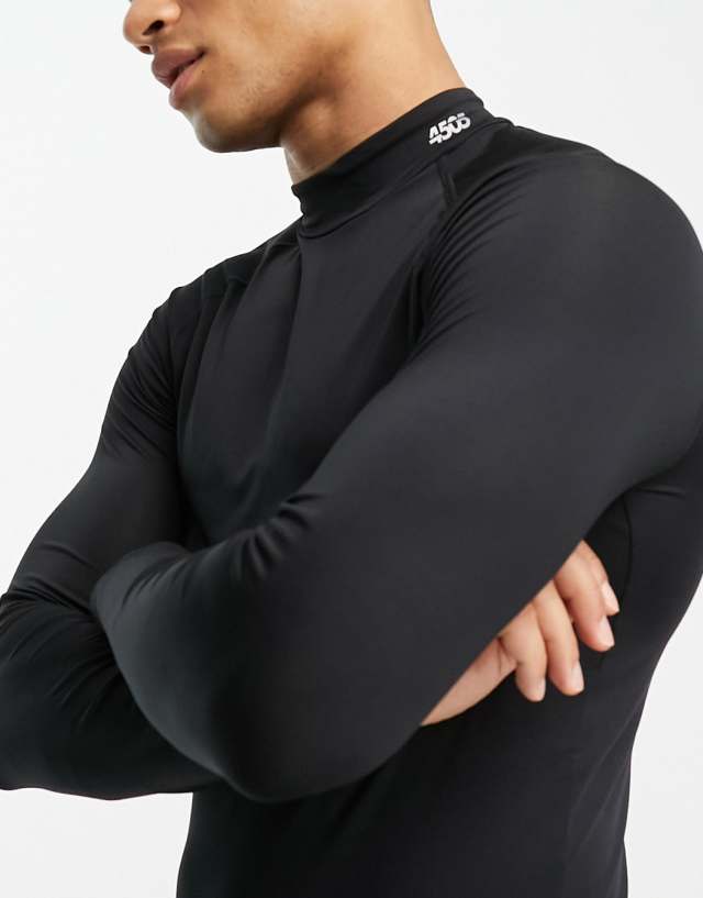 ASOS 4505 training long sleeve base layer with mock neck in black