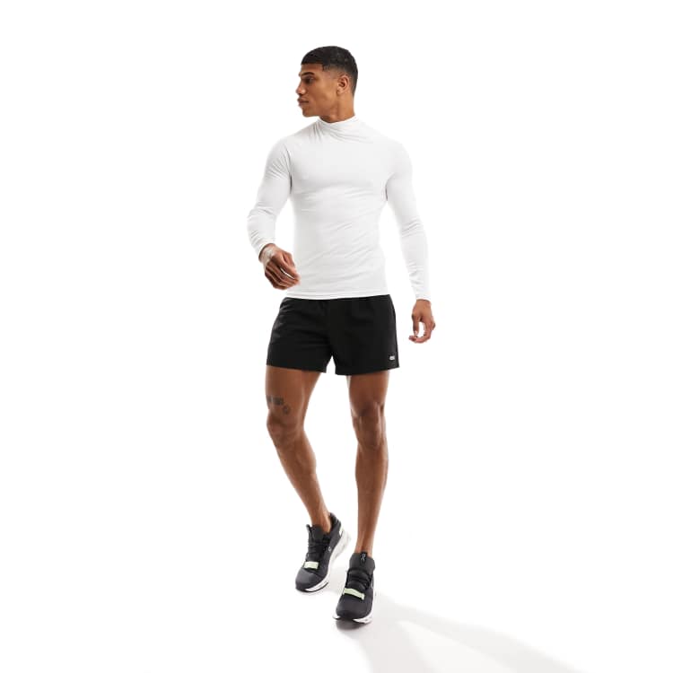 ASOS 4505 training long sleeve base layer with mock neck with thermal  performance fabric in white