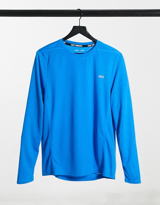 ASOS 4505 training long sleeve t-shirt with quick dry in blue