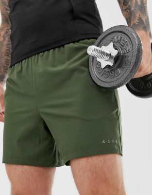 ASOS 4505 training shorts in mid length in khaki-Green