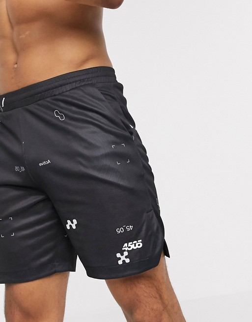 ASOS 4505 training shorts in mid length with mono print | ASOS