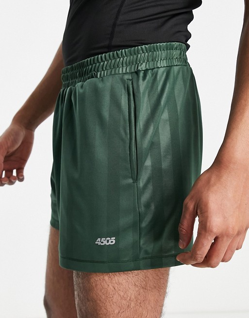 ASOS 4505 training shorts with retro stripe in green