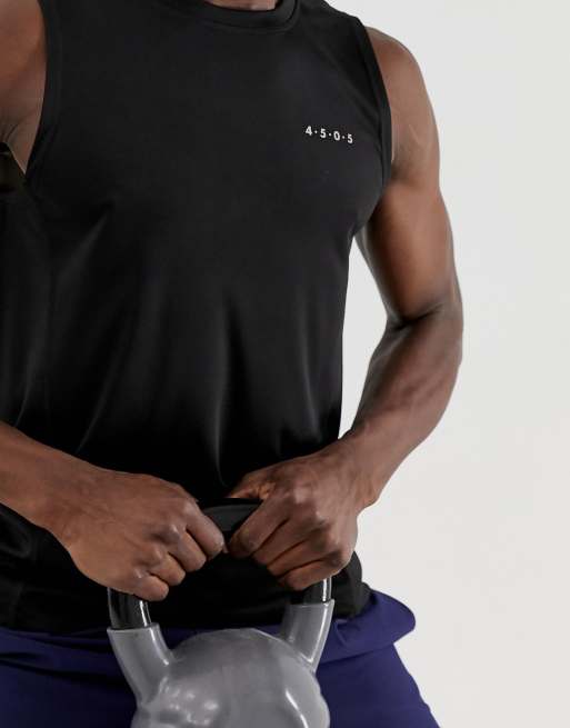 ASOS 4505 training sleeveless t-shirt with quick dry in black, 3 de 4