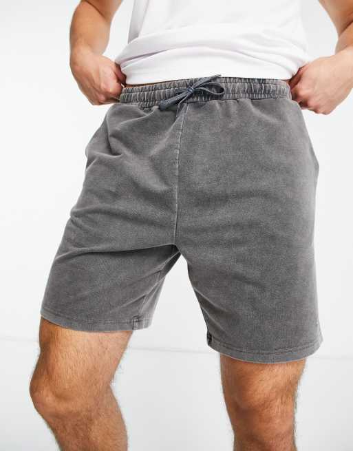 Khaki Acid Wash Seamless Rib Ruched Bum Booty Shorts