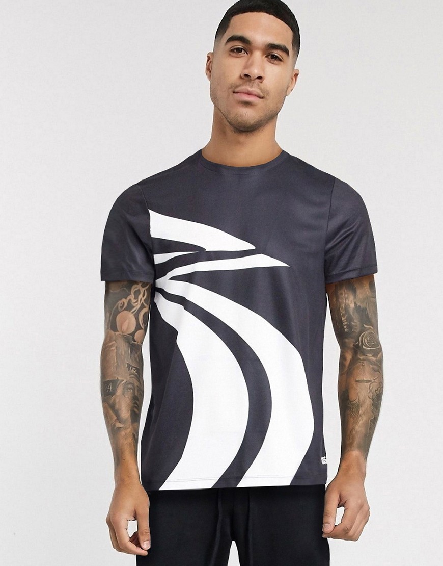 ASOS 4505 training t-shirt with abstract print-Black