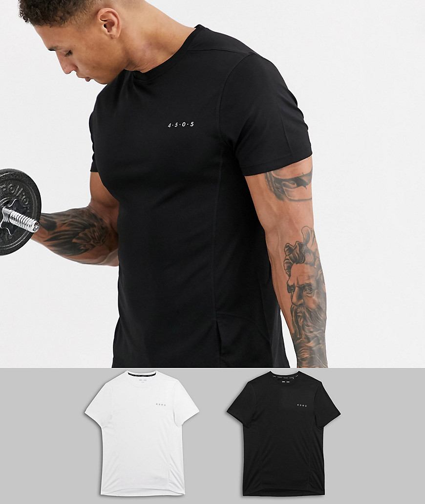 ASOS 4505 training t-shirt with quick dry 2 pack SAVE-Multi