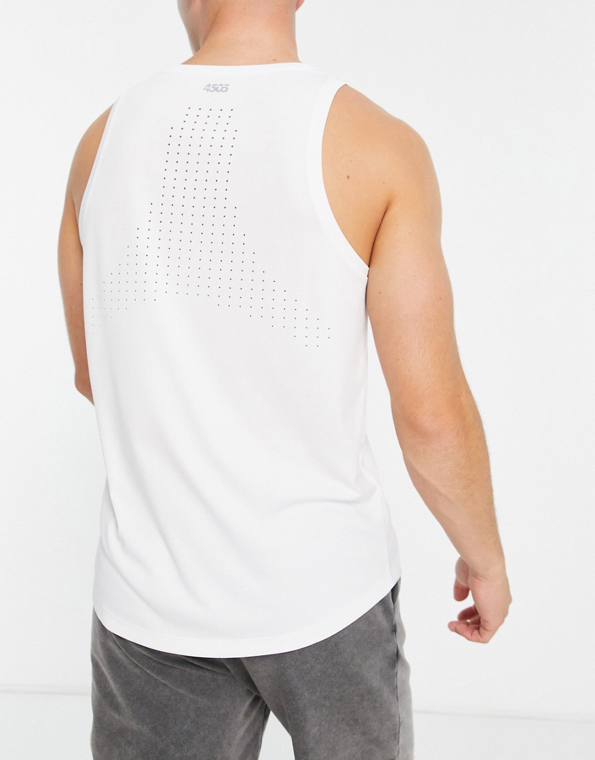 ASOS 4505 training tank top with breathable laser cut back detail-White