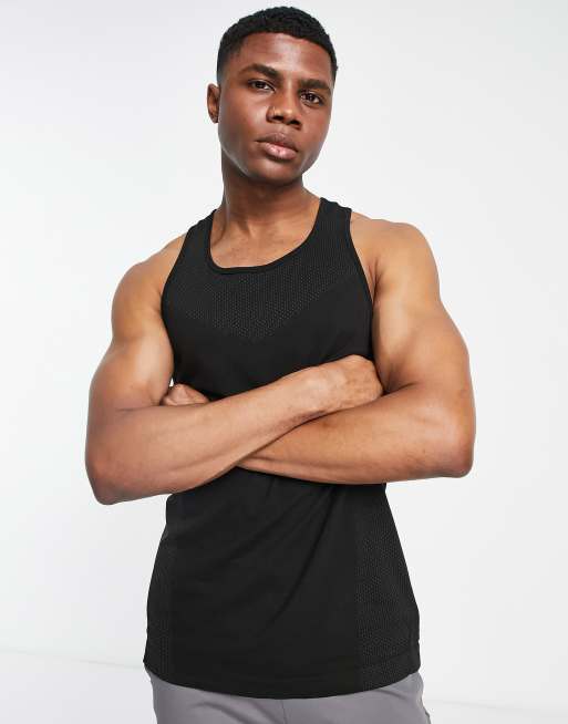 smooth fitted tank top - Black