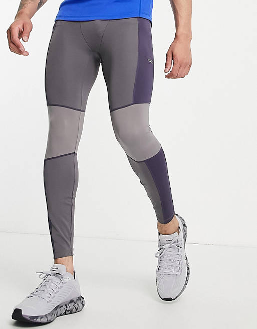 Men training tights with contrast panels 