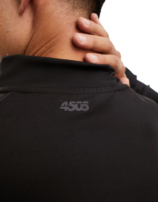 ASOS 4505 Petite seamless zip through training long sleeve top-Black