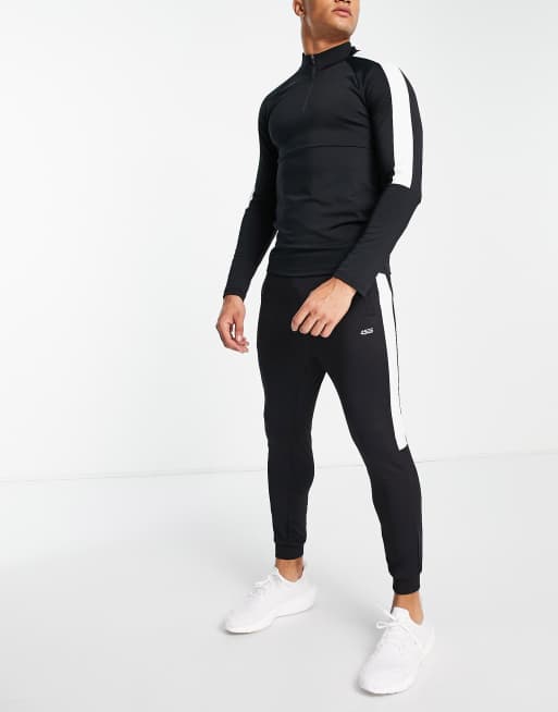 ASOS 4505 training trackies with contrast panel in grey