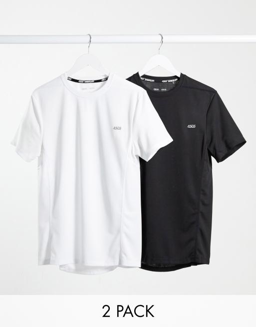 ASOS 4505 – Trainings-T-Shirt aus Quick-Dry-Material mit Logo im 2er-Pack   