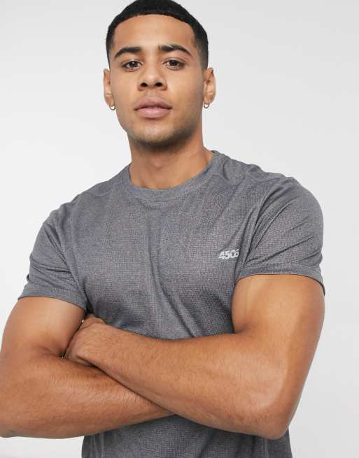 ASOS 4505 - Trainingsshirt met quick-dry in gemêleerd grijs 