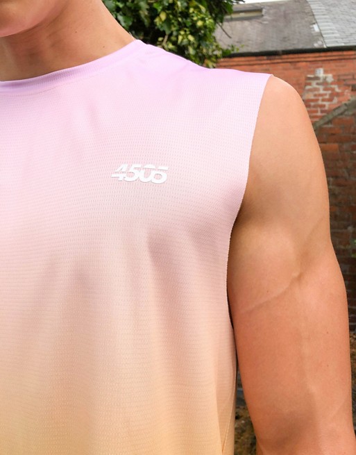 ASOS 4505 – Treningowy T-shirt oversize bez rękawÓw z efektem ombre JWBN