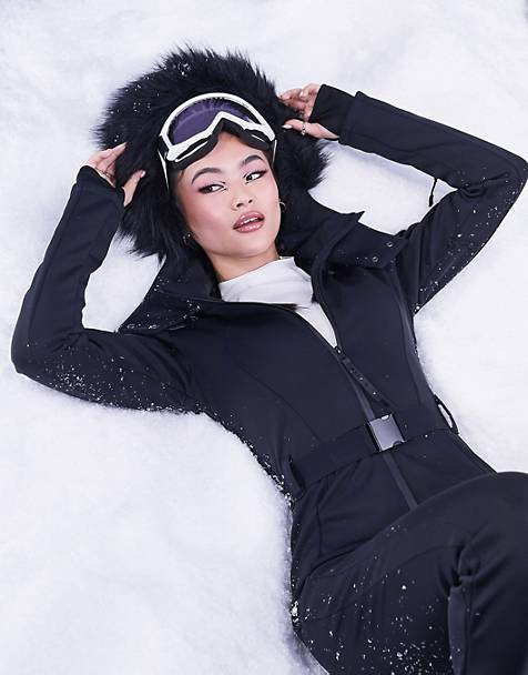 Pantaloni da sci Aurora svasati Farfetch Donna Sport & Swimwear Abbigliamento da sci Tute da sci Nero 