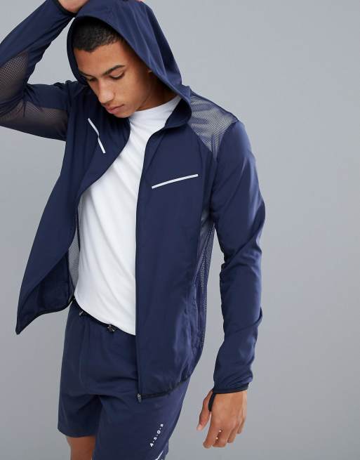 Navy shop running jacket