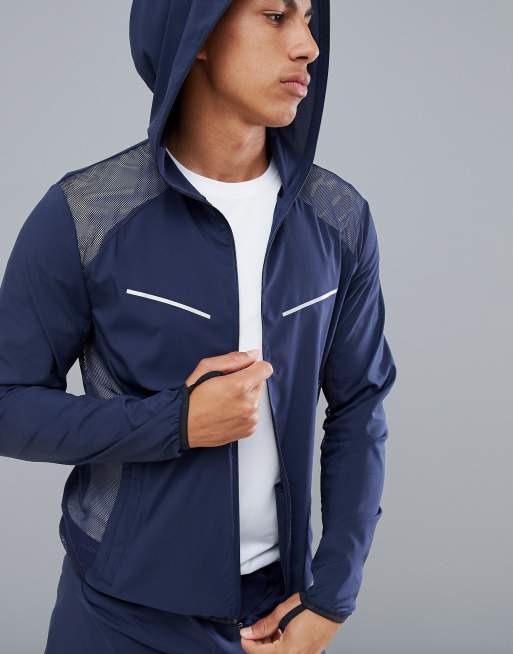 Navy running clearance jacket