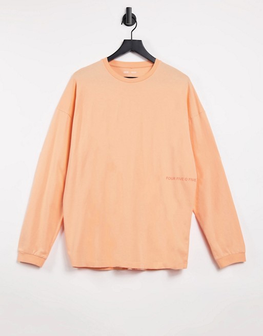 ASOS 4505 unisex oversized long sleeve t-shirt in washed orange