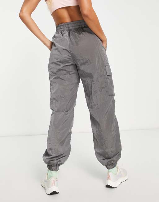 ASOS DESIGN combat jogger with utility pockets in washed charcoal