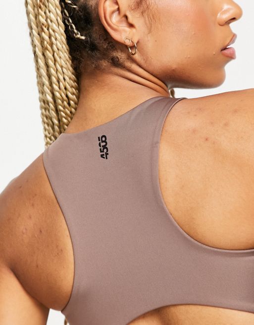 ASOS 4505 active singlet with inner bra in black