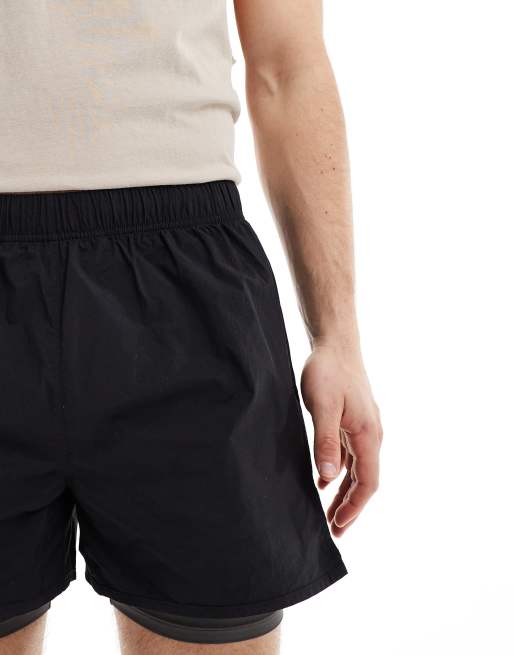 ASOS 4505 - Vævede 2-i-1-løbeshorts i sort, 4 af 5