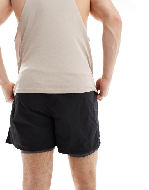 ASOS 4505 - Vævede 2-i-1-løbeshorts i sort, 5 af 5