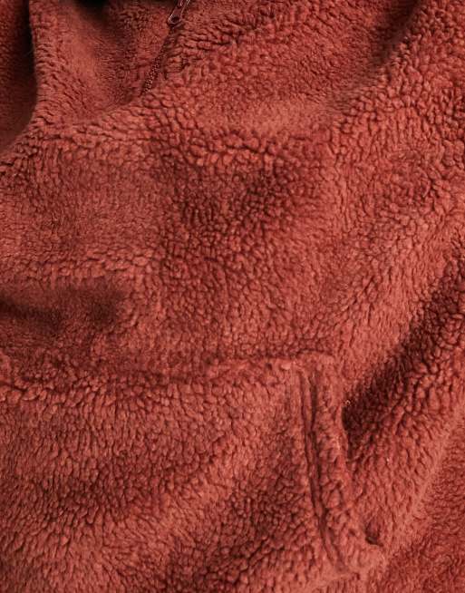 ASOS 4505 – Wanderjacke aus Teddyfell mit kurzem 1/4-Reißverschluss in Orange, 4 von 4