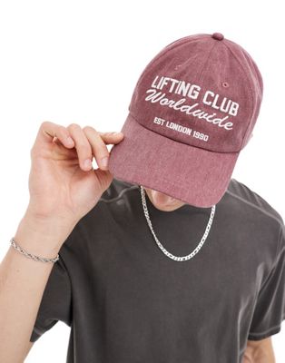 Asos Design 4505 Washed Cotton Cap With Logo In Brown