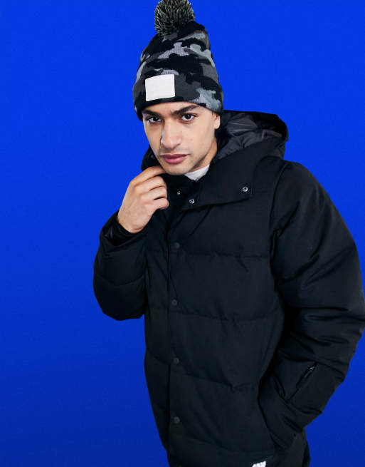 ASOS 4505 – Wattierte Skijacke in Schwarz