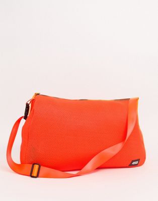 ASOS 4505  — Weekendtaske med neonfarvet netstof og aftagelig indertaske-Orange