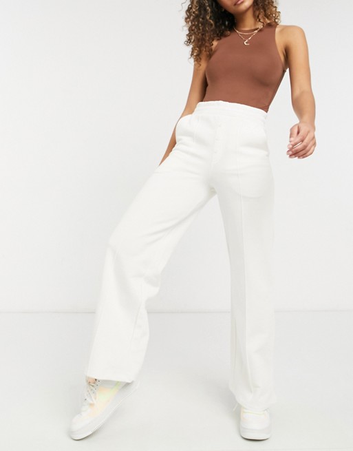ASOS 4505 wide leg joggers with button front detail and pintuck