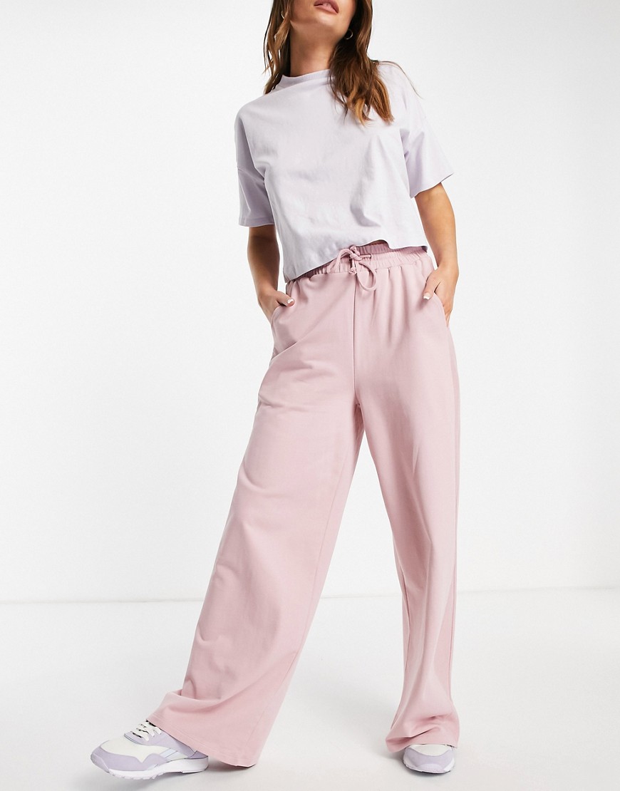 ASOS 4505 wide leg sweatpants with contrast panel detail-Pink