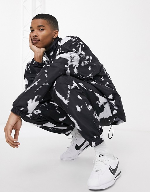 ASOS 4505 woven joggers with abstract monochrome print
