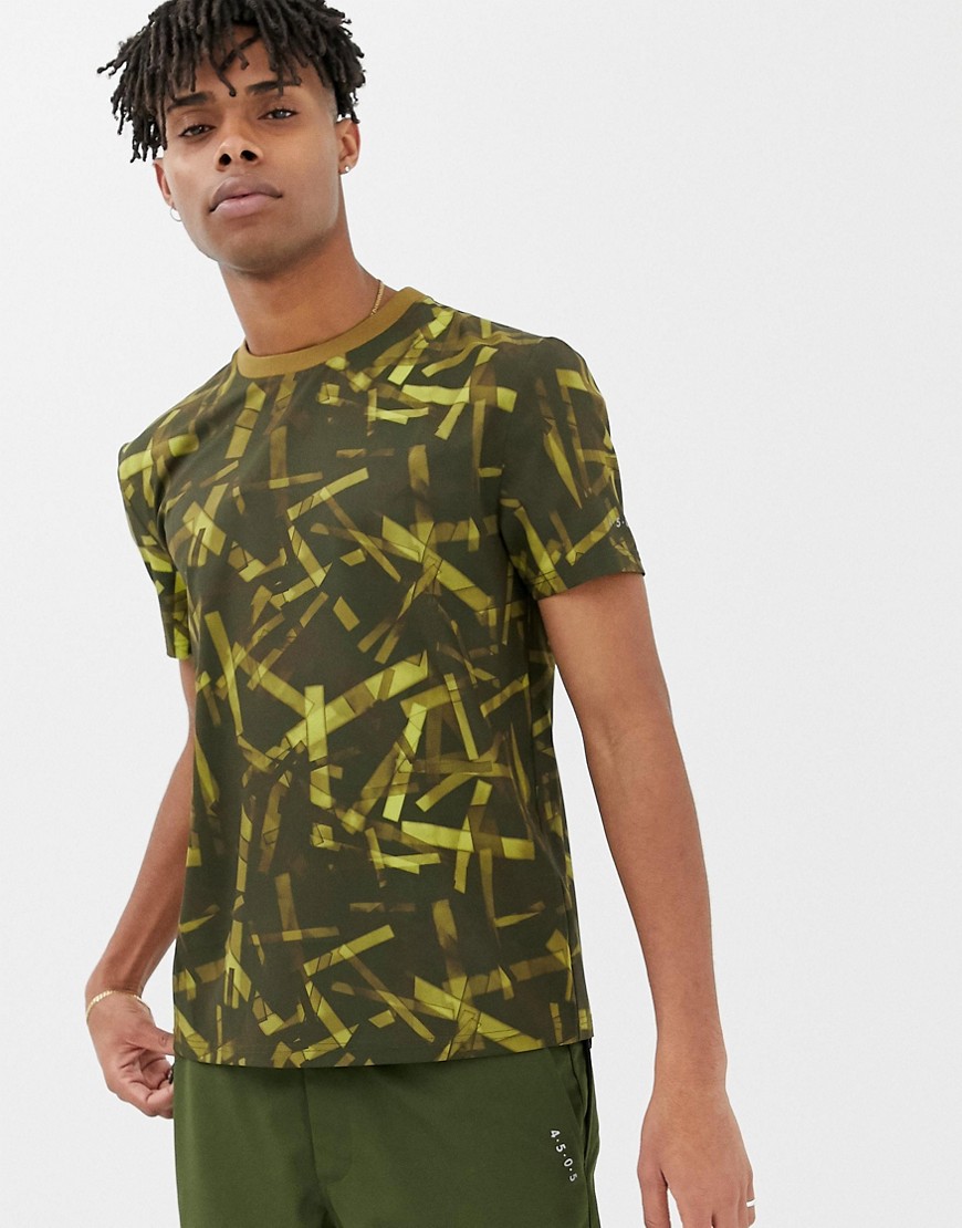 ASOS 4505 woven t-shirt with camo print and utility pockets-Green