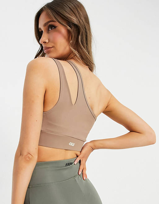 Women yoga bra with asymmetric strap detail 