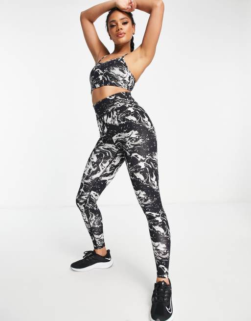 ASOS 4505 yoga medium support sports bra in marble print, 4 of 4
