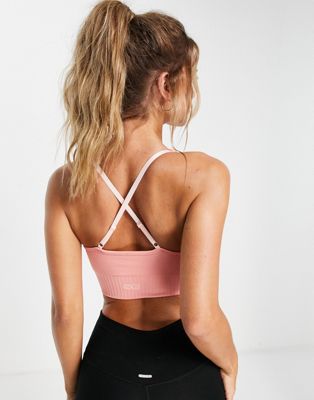 ASOS 4505 yoga seamless sports bra in rib with contour detail